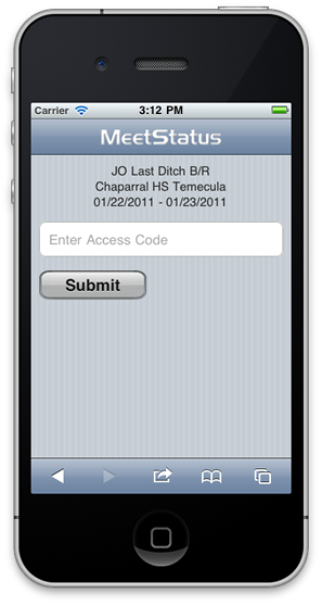 Mobile - Enter Access Code